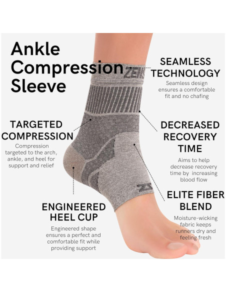 Soporte de Tobillo Zensah - Compresión para Esguinces - Beige