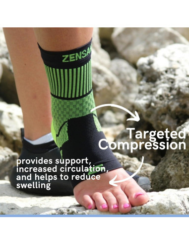Soporte de Tobillo Zensah - Compresión para Esguinces - Beige