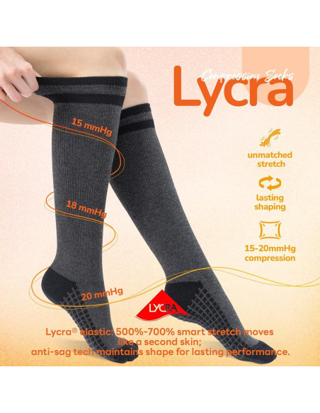 Calcetines de Compresión de Lana Merino Sonoran 3 Pares Térmicos