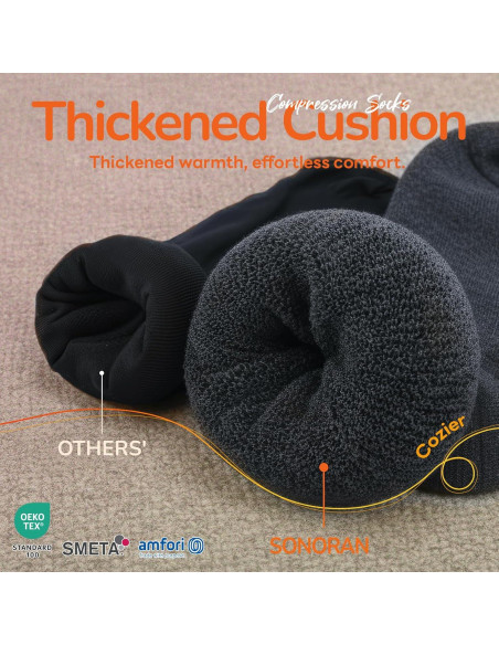 Calcetines de Compresión de Lana Merino Sonoran 3 Pares Térmicos