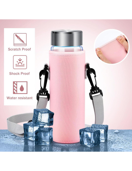 Soporte para Botella de Agua Neopreno FillTouch Rosa 6.7x18cm Soporte para Botella de Agua Neopreno FillTouch Rosa 6.7x18cm
