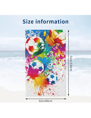 Toalla de Playa Grande VOOHDDY Microfibra Secado Rápido 132x81cm