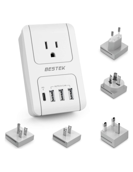 Adaptador de Viaje Internacional BESTEK 3000W con USB-C