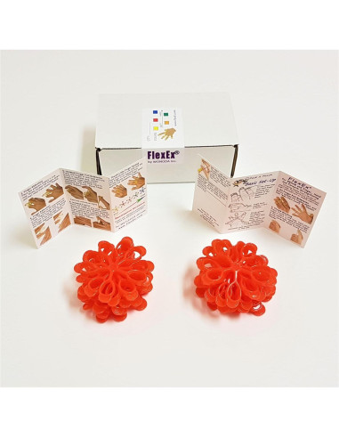 Ejercitador de Manos FlexEx Rojo - Paquete de 20 Unidades Resistencia Media