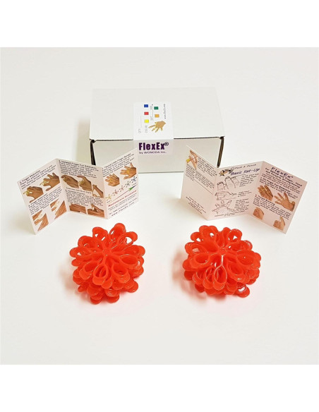 Ejercitador de Manos FlexEx Rojo - Paquete de 20 Unidades Resistencia Media