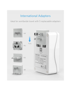 Adaptador de Viaje Internacional BESTEK 3000W con USB-C 2