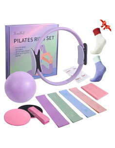 Kit de Pilates en Casa XiaoKJ con Anillo 35.56 cm y Bandas