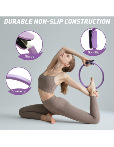 Kit de Pilates en Casa XiaoKJ con Anillo 35.56 cm y Bandas