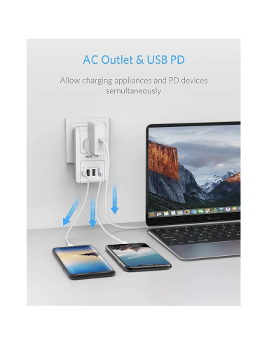 Adaptador de Viaje Internacional BESTEK 3000W con USB-C