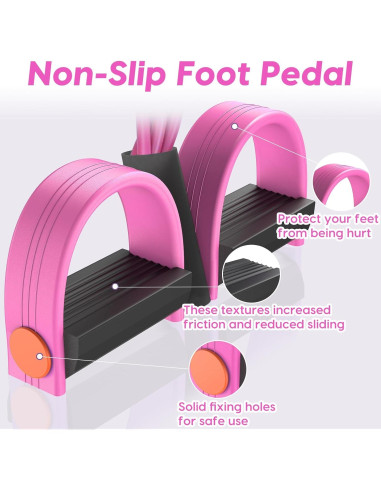 Banda de Resistencia con Mango Hacole, 6 Tubos, Rosa