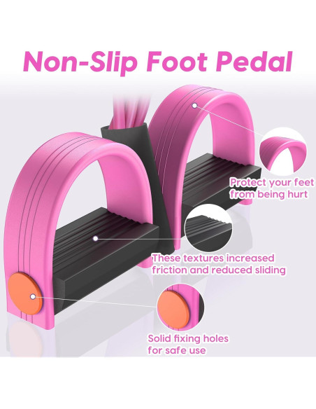 Banda de Resistencia con Mango Hacole, 6 Tubos, Rosa