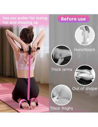 Banda de Resistencia con Mango Hacole, 6 Tubos, Rosa