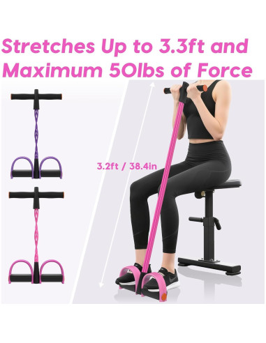 Banda de Resistencia con Mango Hacole, 6 Tubos, Rosa