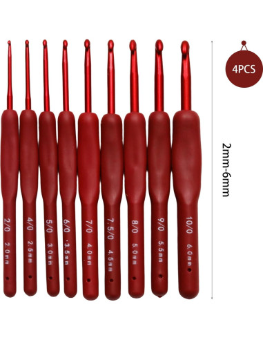 Juego de Ganchillos de Crochet Ergonomicos WINDAWNKE 9 Pcs