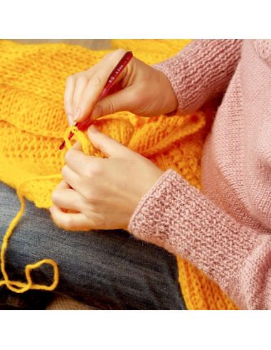 Juego de Ganchillos de Crochet Ergonomicos WINDAWNKE 9 Pcs