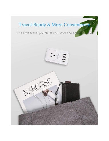 Adaptador de Viaje Internacional BESTEK 3000W con USB-C