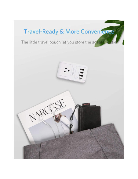 Adaptador de Viaje Internacional BESTEK 3000W con USB-C