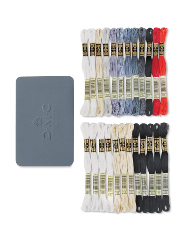 Hilo de Bordado DMC Negro en Lata - 24 Madejas 7.95m