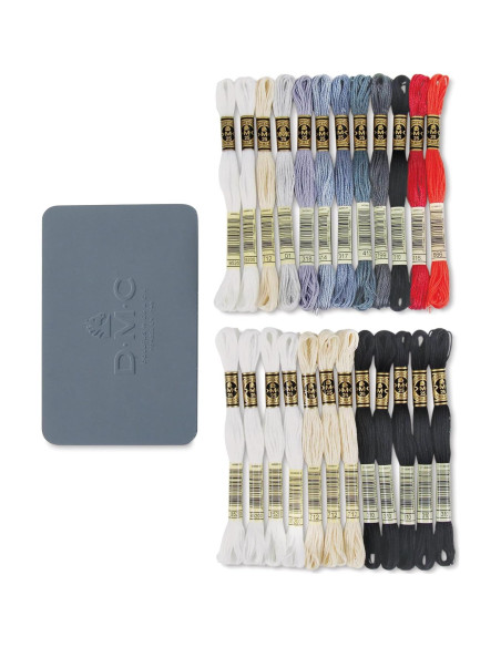 Hilo de Bordado DMC Negro en Lata - 24 Madejas 7.95m