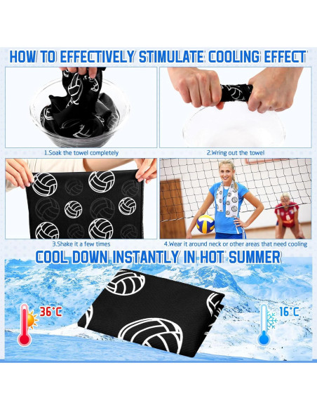 12 Toallas de Enfriamiento FuWeave Microfibra Voleibol 101.6x30.5cm