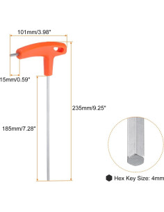 Llave Hexagonal T-HANDLE HARFINGTON 4mm Brazo Largo 2