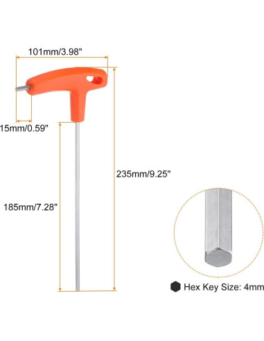 Llave Hexagonal T-HANDLE HARFINGTON 4mm Brazo Largo