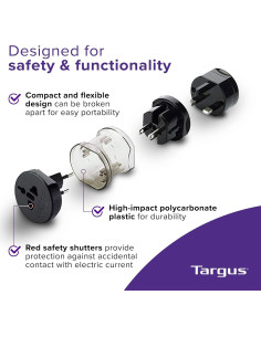 Adaptador de Viaje Universal Targus APK01AP-52, 145g, Negro 2
