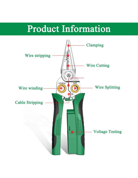 Destripador de Cables 8 en 1 Genérico con Probador de Voltaje
