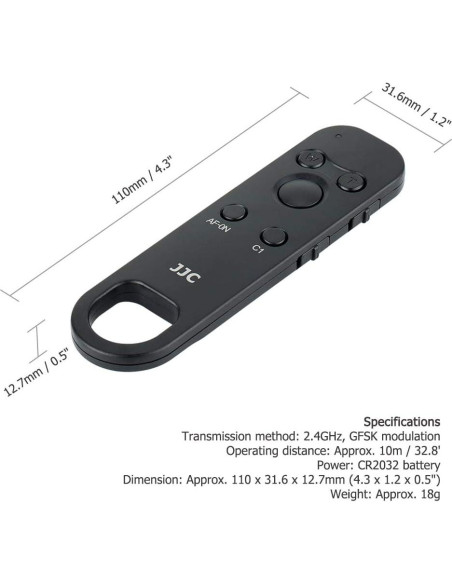 Control Remoto Inalámbrico Bluetooth JJC RMT-P1BT para Sony
