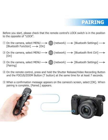 Control Remoto Inalámbrico Bluetooth JJC RMT-P1BT para Sony