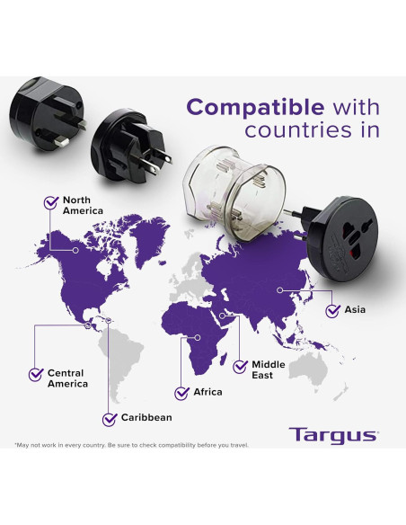 Adaptador de Viaje Universal Targus APK01AP-52, 145g, Negro