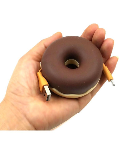 Organizador de Cables USB RealFun Donut Silicona Marrón