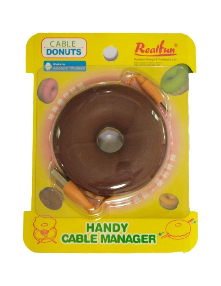Organizador de Cables USB RealFun Donut Silicona Marrón