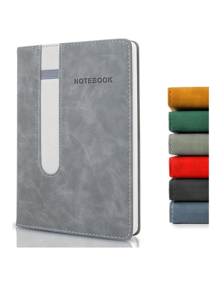 Cuaderno A5 Rayado MushyDiary Gris, 240 Páginas, Tapa Dura