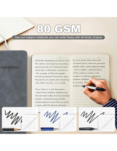 Cuaderno A5 Rayado MushyDiary Gris, 240 Páginas, Tapa Dura