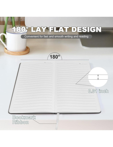 Cuaderno A5 Rayado MushyDiary Gris, 240 Páginas, Tapa Dura