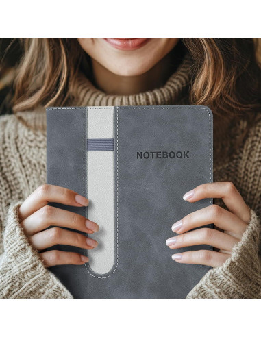 Cuaderno A5 Rayado MushyDiary Gris, 240 Páginas, Tapa Dura