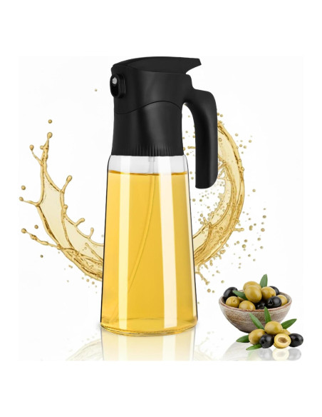 Botella Spray de Aceite de Oliva NYXVAULT 300ml Vidrio Negro