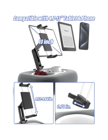 Soporte de Almohada para Tableta LYFICCS 360 Ajustable Gris