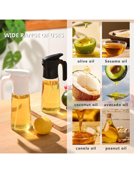 Botella Spray de Aceite de Oliva NYXVAULT 300ml Vidrio Negro