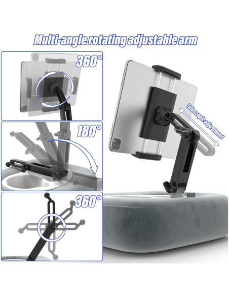 Soporte de Almohada para Tableta LYFICCS 360 Ajustable Gris