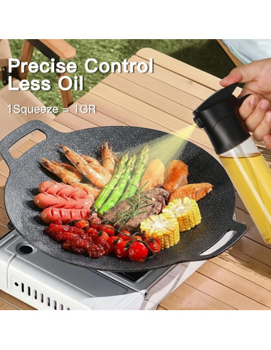 Botella Spray de Aceite de Oliva NYXVAULT 300ml Vidrio Negro