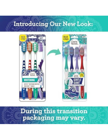 Cepillo de Dientes GuruNanda Gentle Giant con Cerdas Espirales