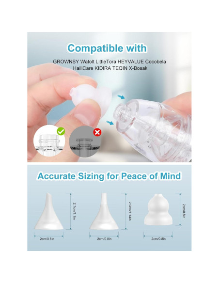 6 Puntas de Silicona para Aspirador Nasal Bebés Gourd