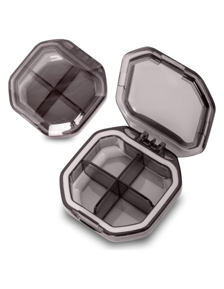 Organizador de Pastillas Portátil Obswanwa Gris 4 Compartimentos