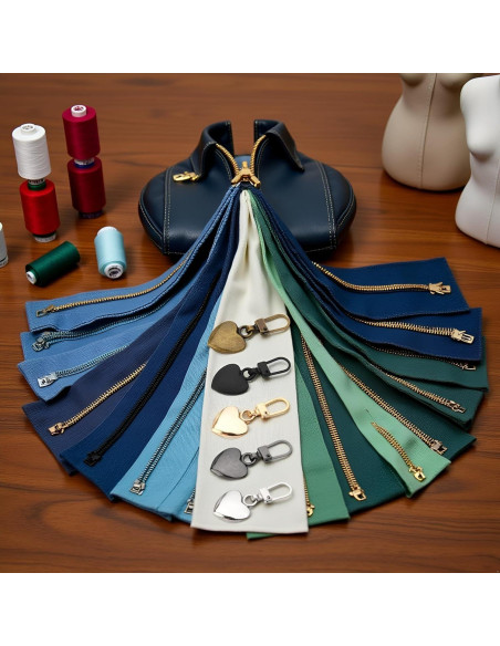 Set de 5 Tiradores de Cremallera Corazón Metal Journey Studio