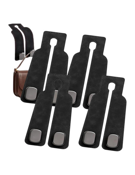 Ganchos para bolso de coche QCGK-11217 - Soporte negro 2 unidades