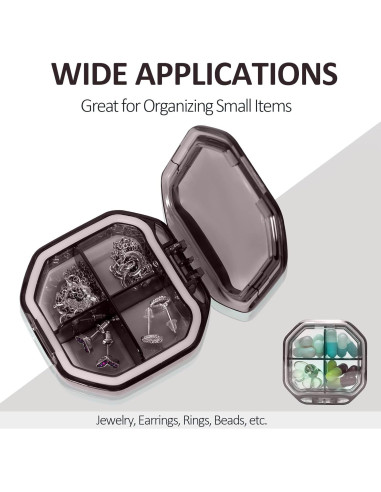 Organizador de Pastillas Portátil Obswanwa Gris 4 Compartimentos