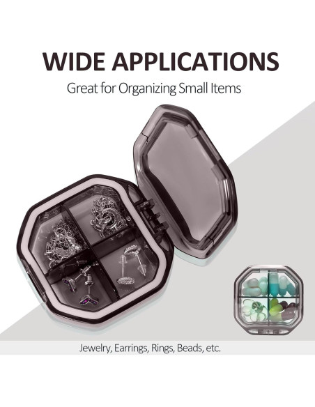 Organizador de Pastillas Portátil Obswanwa Gris 4 Compartimentos