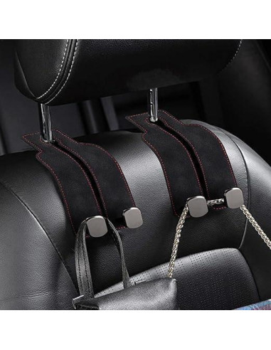 Ganchos para bolso de coche QCGK-11217 - Soporte negro 2 unidades